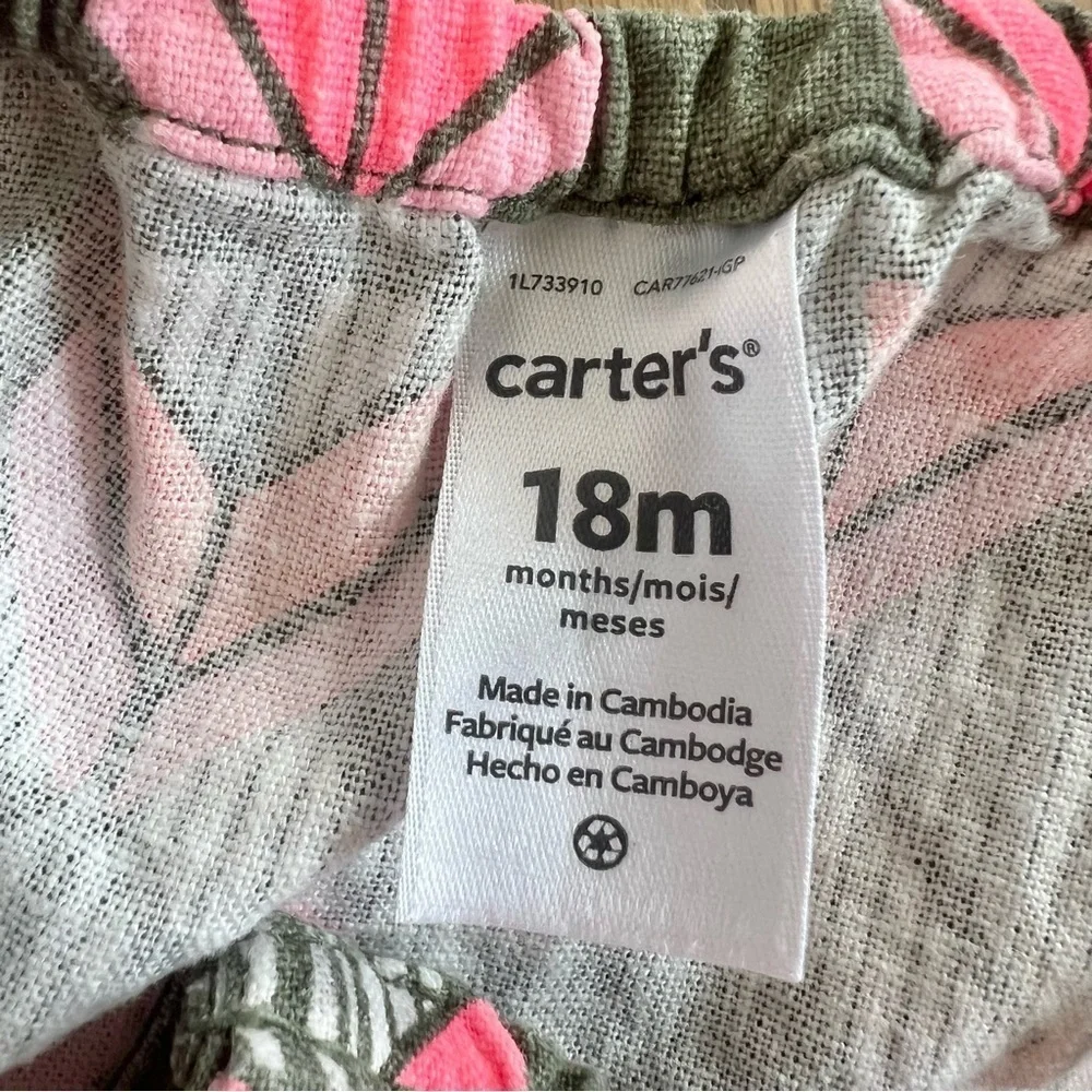 Carter's Baby Toddler Girls Geo Bow Strap Flowy Tank Top Size 18 Months